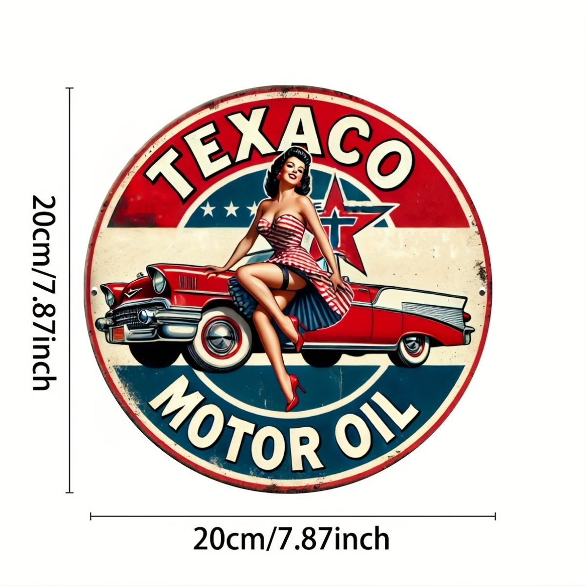 Texaco 모터 오일 빈티지 알루미늄 사인, 복고풍  - Vintage Collectible Signs 리뷰 및 가격