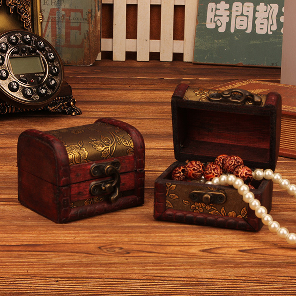 중국 스타일의 빈티지 나무 보석함, 잠금장치가 있는 장 - Vintage Collector 리뷰 및 가격