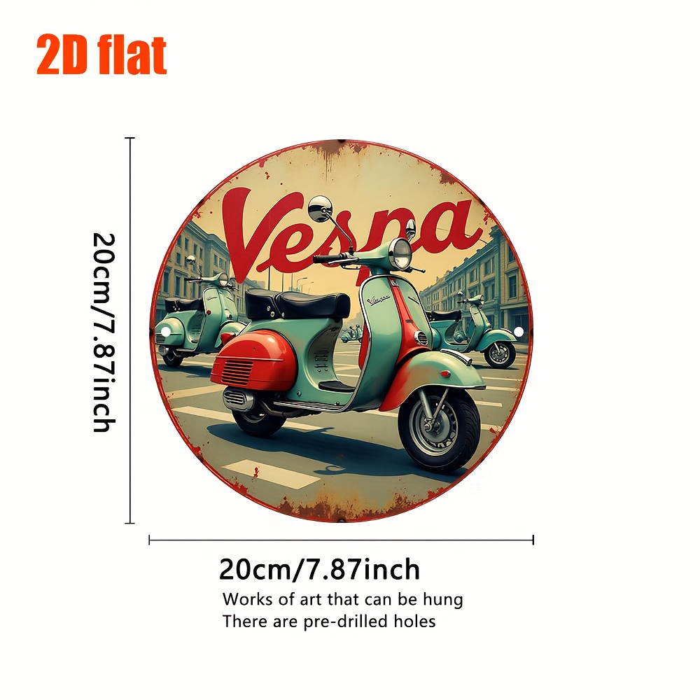 2D 플랫, 2D 플랫 레트로 베스나 스쿠터 금속 벽  - Vintage Collectible Signs 리뷰 및 가격