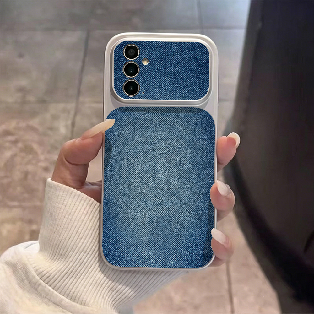 레트로 블루 데님 PU 가죽 폰 케이스 삼성 A57 A - Camera Leather Case 리뷰 및 가격