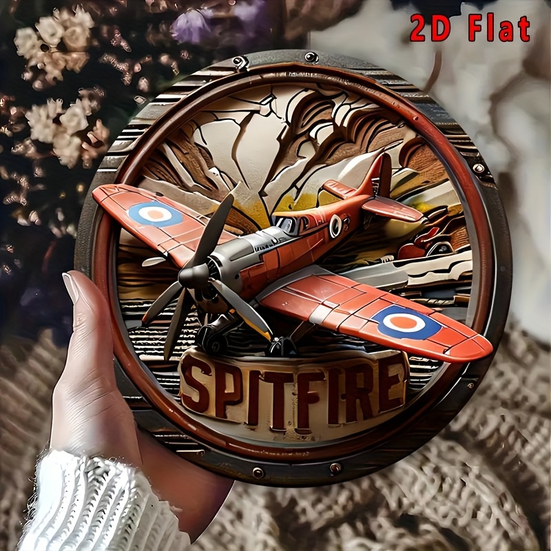 2D 플랫 - 1개 빈티지 스핏파이어 알루미늄 벽 장식 - Vintage Collectible Signs 리뷰 및 가격
